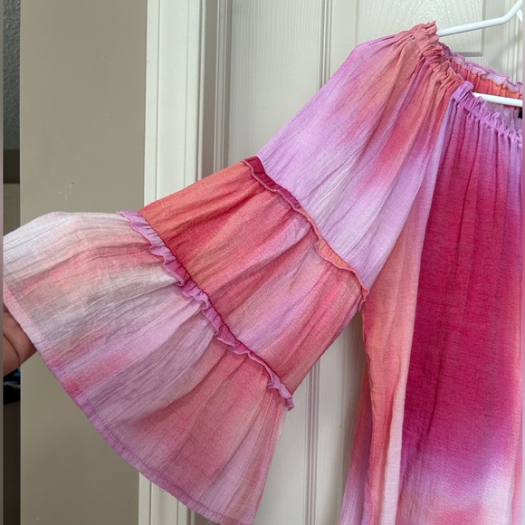 Zac & Rachel Tie-Dye Off The Shoulder Long Sleeve Blouse - Picture 4 of 11